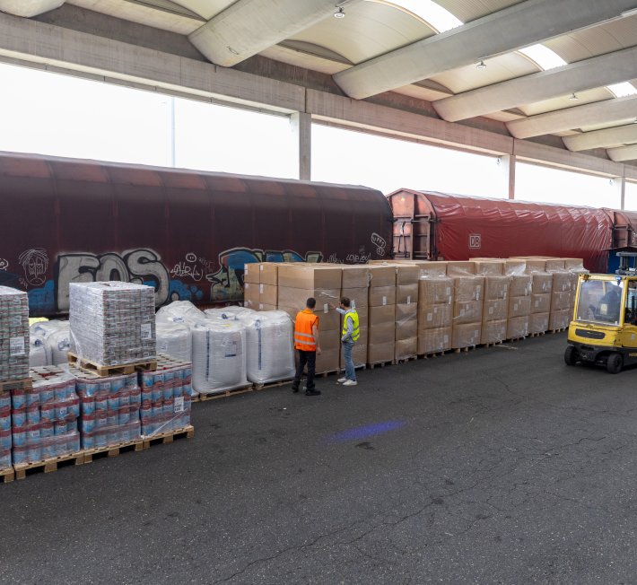 Loading train in Parma Italy