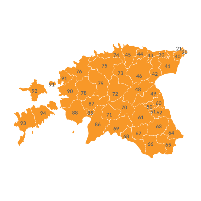 Postal code overview Estonia