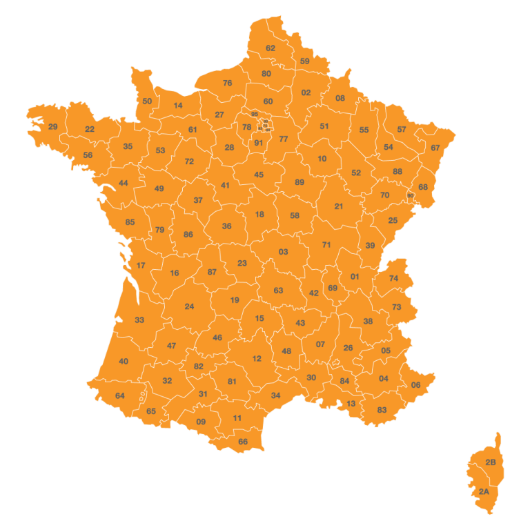 Postal code overview France